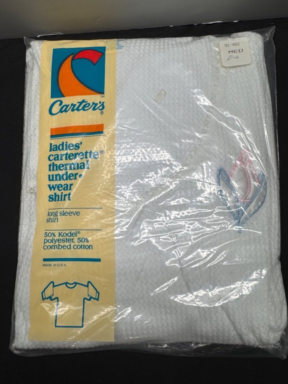 Carters Ladies Carterette Thermal Underwear Shirt Long Sleeve 50% Polyester 50%